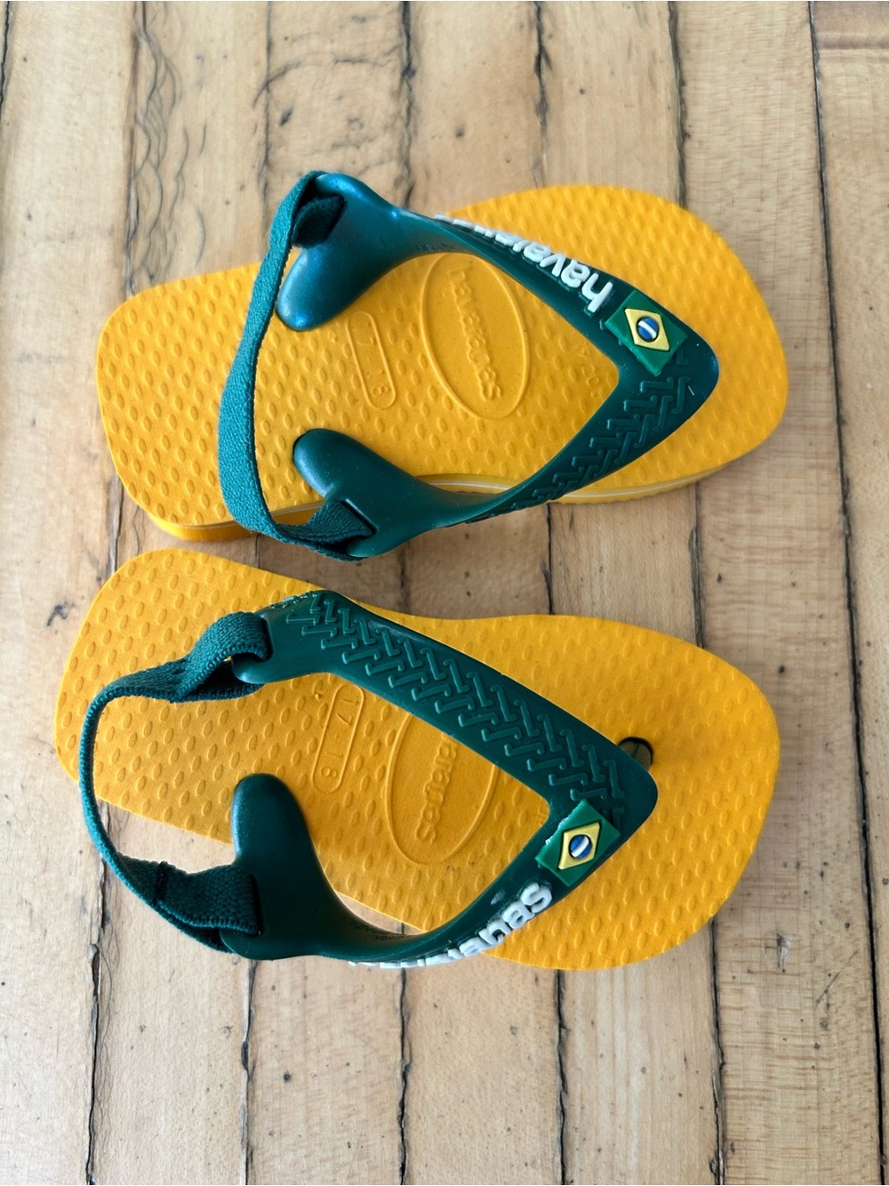 Havaianas Kids Yellow & Green Backstrap Flip Flops